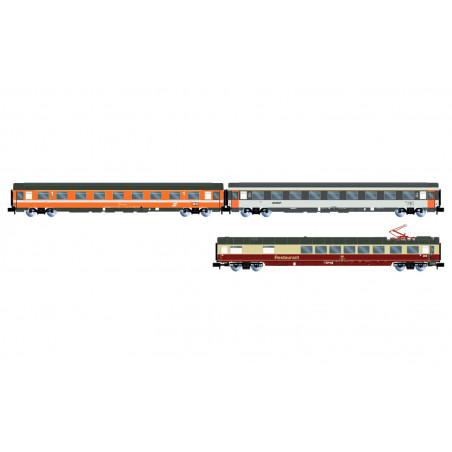 Arnold HN4391 – Set 3 Voitures Voyageurs EuroCity Mozart – 2e Classe ÖBB – Époque IV – Neuf