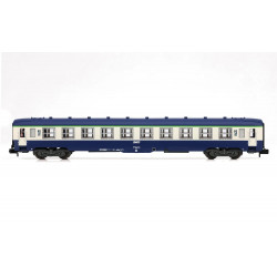 SNCF, coche DEV AO B10c10, literas, decoración azul/gris con logo “Nouille”, ép. IV. Arnold HN4447
