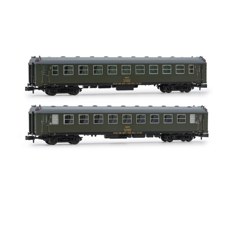 Set de 2 coches tipo 5000. BB4 2º clase, verde oliva, ép. IV- Arnold HN4478