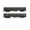 Set de 2 coches tipo 5000. BB4 2º clase, verde oliva, ép. IV- Arnold HN4478