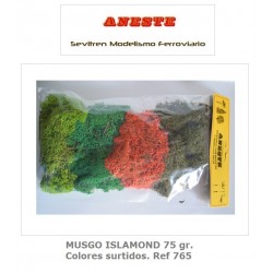 MUSGO NATURAL ISLAMOND 75 gr. Colores surtidos. Aneste- Ref 765