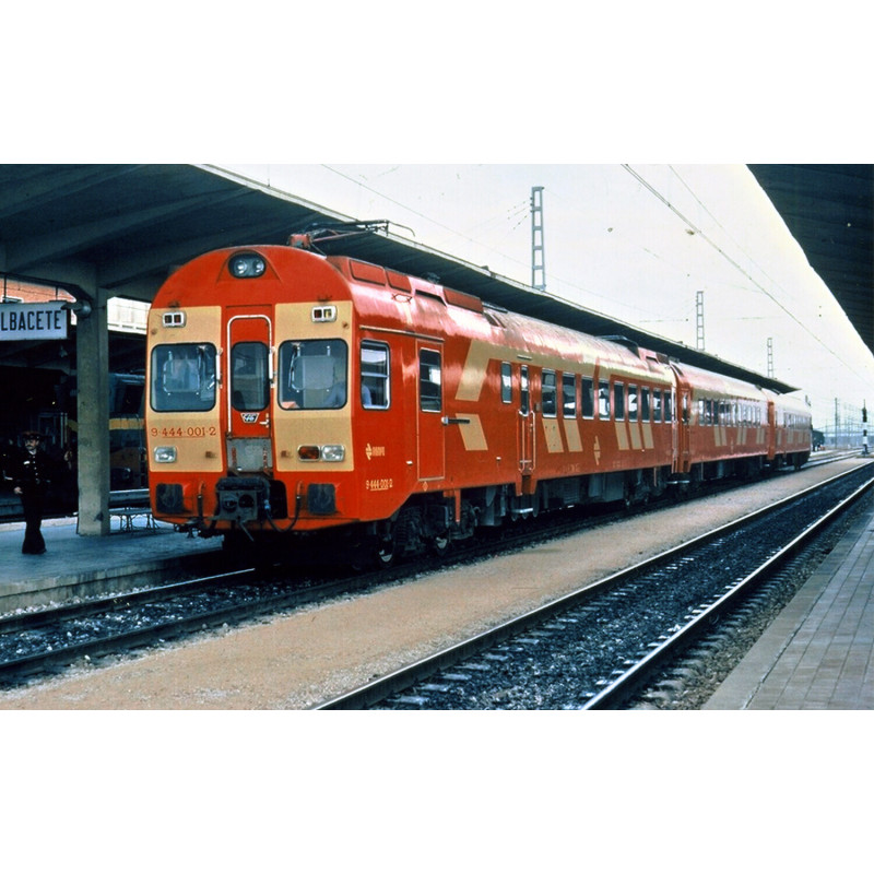RENFE, automotor eléctrico 444-004, decoración rojo/amarillo, ép.IV. Digital - Arnold HN2616D
