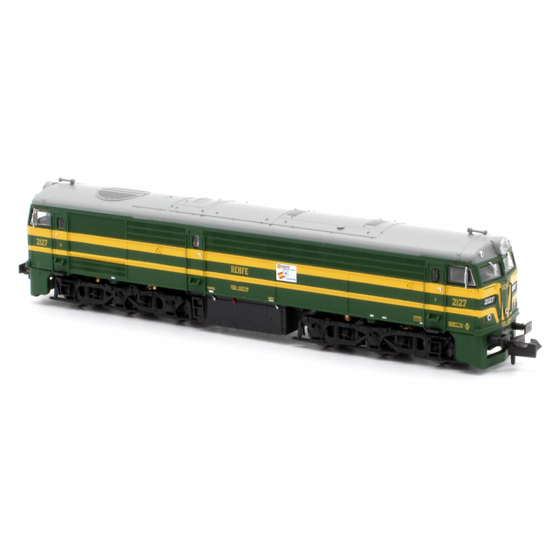 RENFE, diesel locomotive 321, green-yellow livery, Soccer world cup España 82, ep. IV - Mftrain N13231