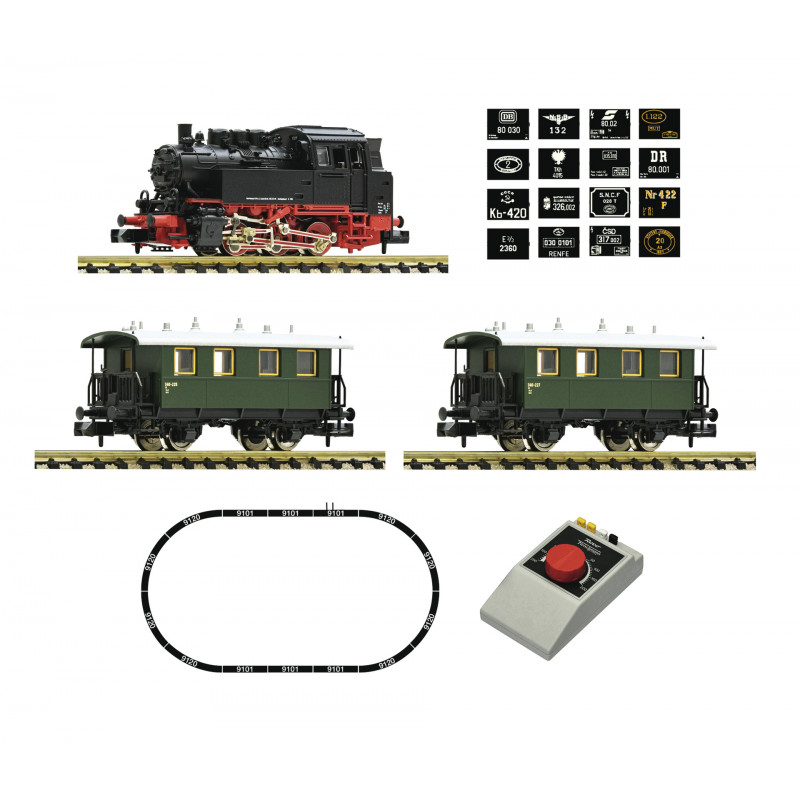 Set de iniciación analógica: Locomotora de vapor serie 80 con tren de pasajeros- Fleischmann 5160003