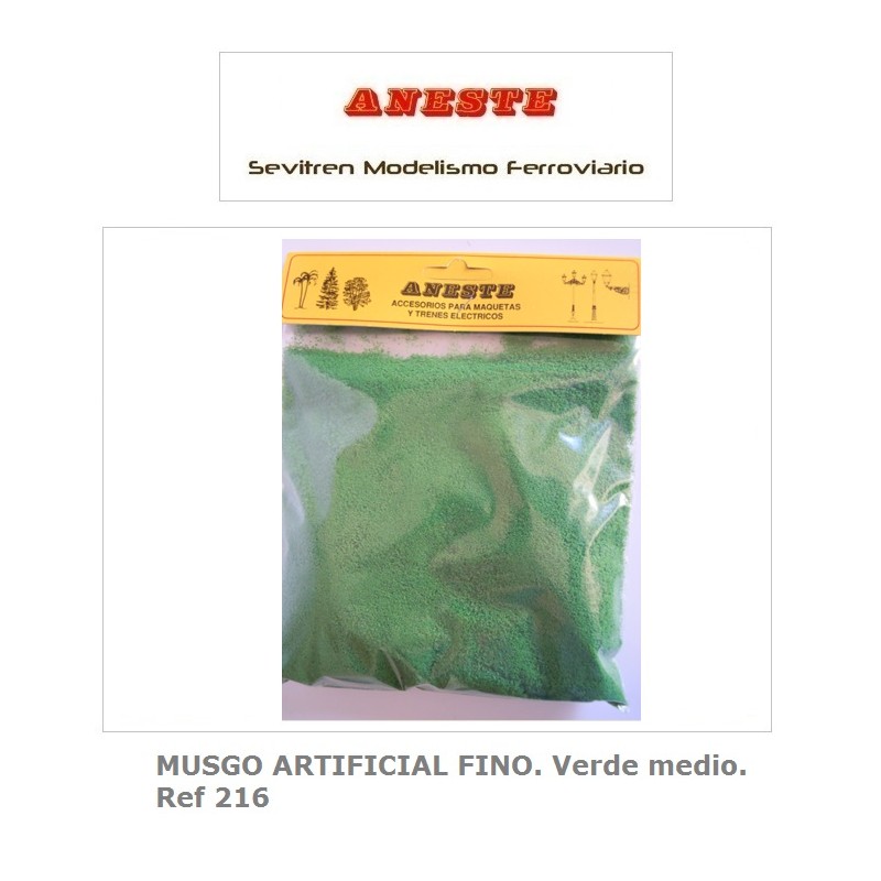FINE ARTIFICIAL MOSS. Medium green. Aneste- Ref 216