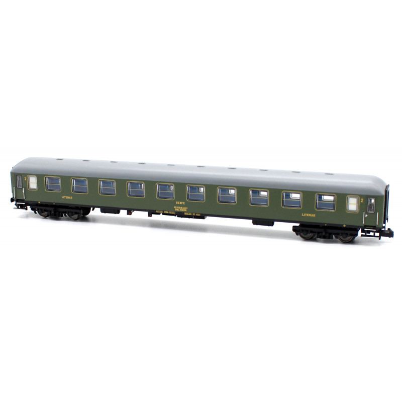 Coche Literas BBL-8100 Verde UIC RENF. Época IV. Mfrain N50842