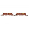RENFE, 2-unit pack 4-axle coal hopper wagons Faoos "SALTRA / CARFE", brown livery, loaded w. coal, ep. IV-V - Arnold HN6671