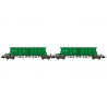 RENFE Mercancías, 2-unit pack 4-axle hopper wagons Faoos, green, ep.V-VI - Arnold HN6670