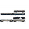 CIWL. "Edelweiss Pullman Express". Sets:  2 coches DD3, 2 VPC “Flèche d'Or” y 2 VP “Étoile du Nord”, ép II. Arnold HN4490-HN4491