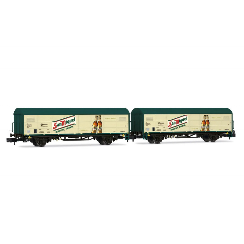RENFE, 2-unit set of JPD wagons "San Miguel", beige/green livery, ep. V- Arnold HN6704