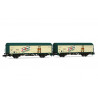 RENFE, 2-unit set of JPD wagons "San Miguel", beige/green livery, ep. V- Arnold HN6704