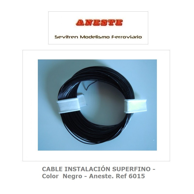 INSTALLATION CABLE 10 METERS SUPERFINE - Black color - Aneste. Ref 6015