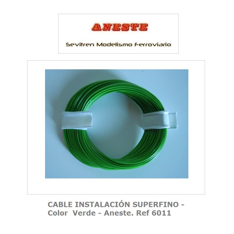 CABLE INSTALACIÓN 10 METROS SUPERFINO - Color  Verde - Aneste. Ref 6011