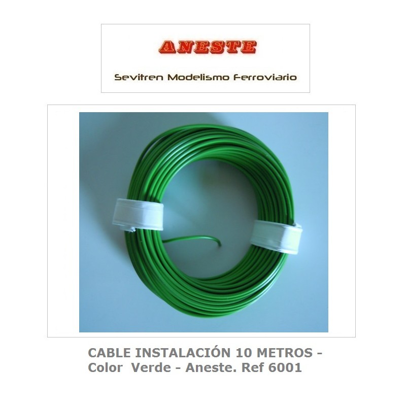 CABLE INSTALACIÓN 10 METROS - Color  Verde - Aneste. Ref 6001