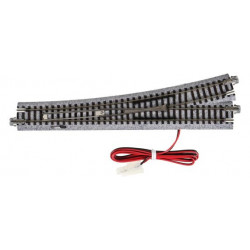 Desvío eléctrico izquierdo de 186 mm 15º. Kato Unitrack  20-202