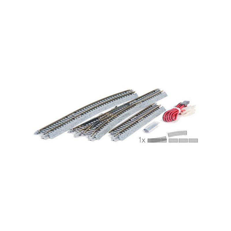 Desvío eléctrico izquierdo 481 mm 15º. Kato Unitrack  20-220