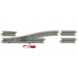 Desvío eléctrico izquierdo 481 mm 15º. Kato Unitrack  20-220