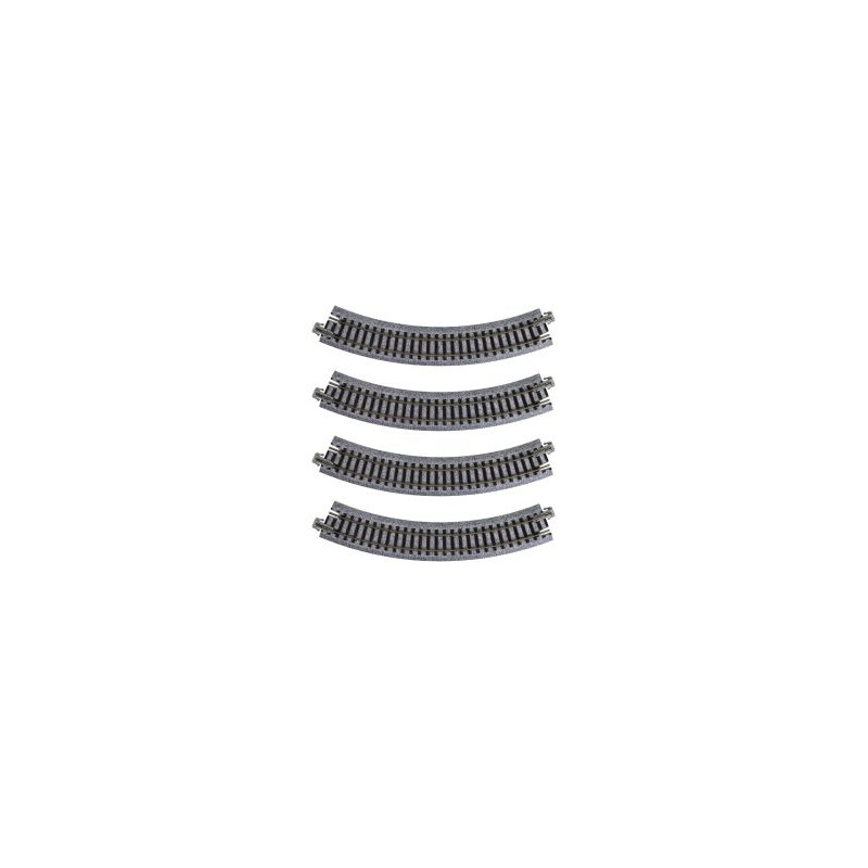 Vías curvas de 183 mm 45º. Blister 4 unidades. Kato  20-172