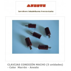 CLAVIJAS CONEXIÓN MACHO (5 unidades) - Color  Marrón - Aneste
