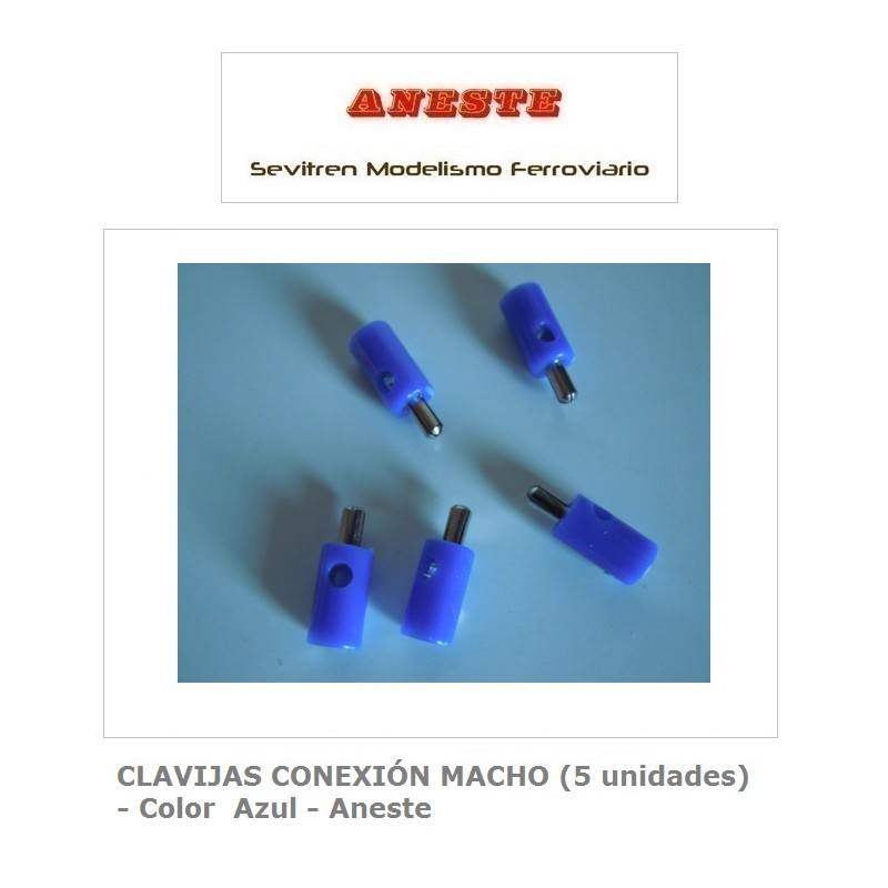 CLAVIJAS CONEXIÓN MACHO (5 unidades) - Color  Azul - Aneste