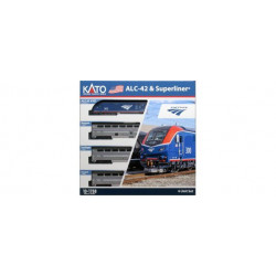 Amtrak Alc-42 Super Liner 4-Car Railway Model Set. Kato-USA 10-1788