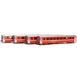 RhB EW1 Red 4 Coach Basic Set- Kato 10-1413