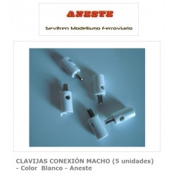 CLAVIJAS CONEXIÓN MACHO (5 unidades) - Color  Blanco - Aneste