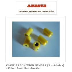 CLAVIJAS CONEXIÓN HEMBRA (5 unidades) - Color  Amarillo - Aneste