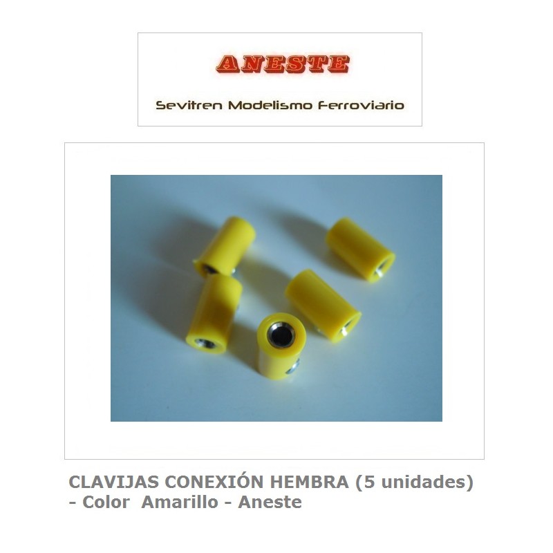 CLAVIJAS CONEXIÓN HEMBRA (5 unidades) - Color  Amarillo - Aneste