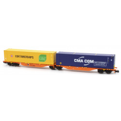 Containewagon Sggmrss 90' Wascosa GO Transport Containers: 45' ContainerShips and 45' CMA-CGM- MFTrain NWMFT2