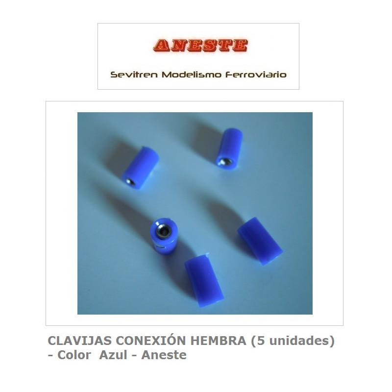 CLAVIJAS CONEXIÓN HEMBRA (5 unidades)  - Color  Azul - Aneste