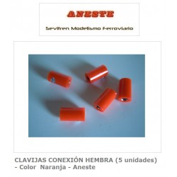 CLAVIJAS CONEXIÓN HEMBRA (5 unidades) - Color  Naranja - Aneste