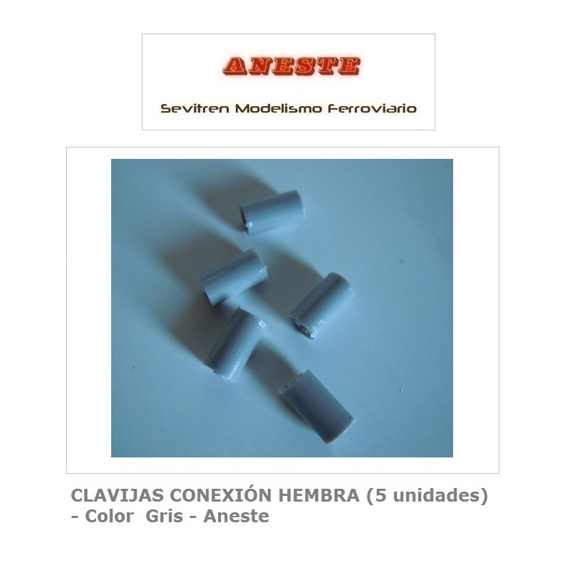 CLAVIJAS CONEXIÓN HEMBRA (5 unidades)  - Color  Gris - Aneste