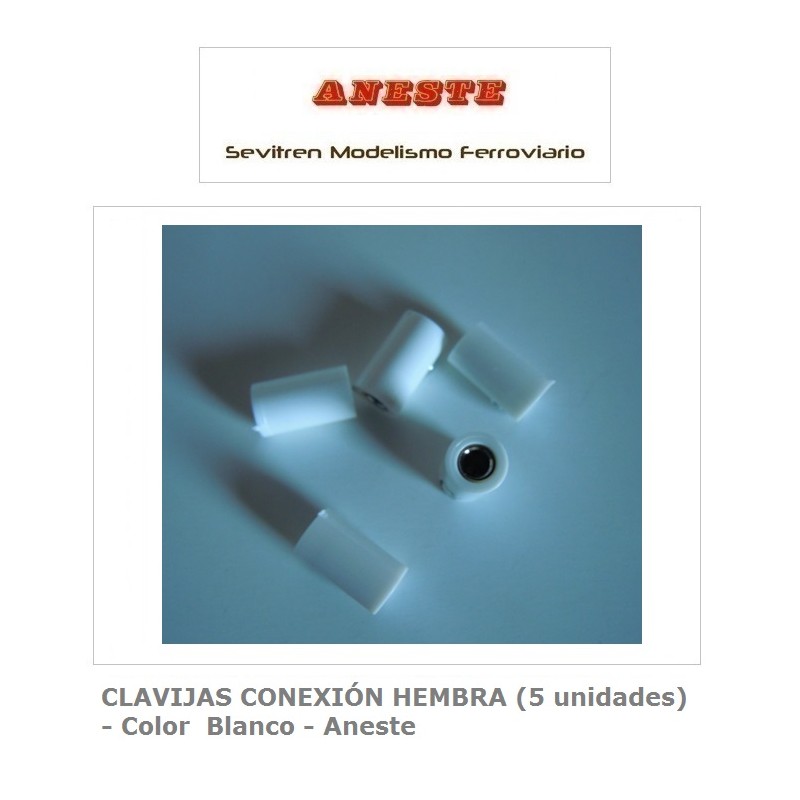 CLAVIJAS CONEXIÓN HEMBRA (5 unidades) - Color  Blanco - Aneste
