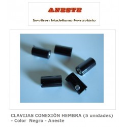 CLAVIJAS CONEXIÓN HEMBRA (5 unidades)  - Color  Negro - Aneste