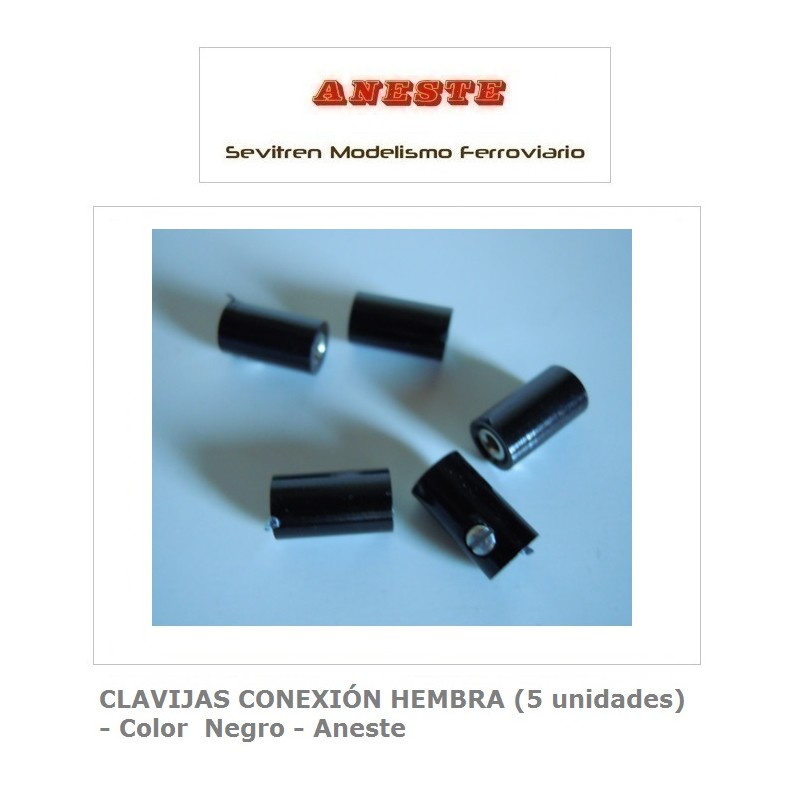 FEMALE CONNECTION PINS (5 units) - Black color - Aneste
