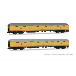 RENFE. Set furgones postales DGCT-2 +DGCT-10, decoración amarilla - Arnold HN4506