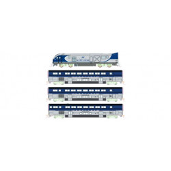 Amtrak SC-44 & Amtrak Pacific Surfliner 4 Unit Base Set. Kato-USA K106-9001