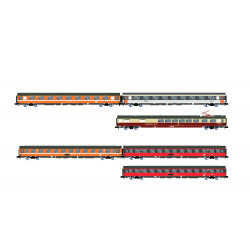 EuroCity "Mozart" set 1/2, 3-unit pack, contains restaurant, 1st and 2nd class coaches, ep. IV- Arnold HN4370