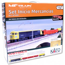 Set de inicio M1 básico MFTrain / Kato Unitrack con Locomotora analógica y vagones. N70001