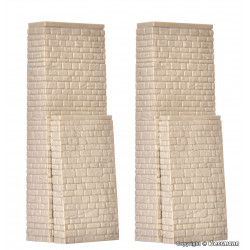 Pilares para cabecera de puentes de viaducto (x2). Escala N. Kibri 37672