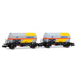 RENFE, 2-unit pack of 2-axle PR tank wagons, "Saltra", yellow-grey livery, ep. IV-V - Arnold HN6721