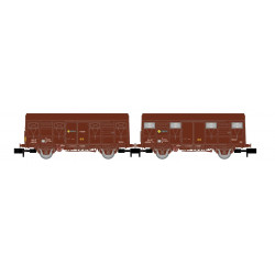 RENFE, 2-unit pack of Gs wagons, brown livery, one with rear red lights, ep.IV- Arnold HN6718