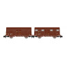 RENFE, 2-unit pack of Gs wagons, brown livery, one with rear red lights, ep.IV- Arnold HN6718