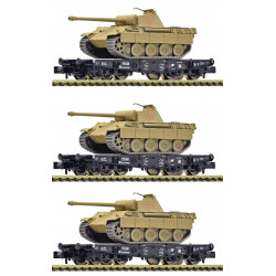 3 piece set heavy duty flat wagons, DRB. Epoch II - Fleischmann 845606