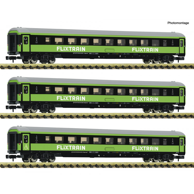 3 piece set (2): Passenger coaches, Flixtrain. Epoch VI - Fleischmann 6260086