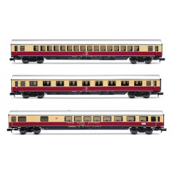 AKE, set de 3 coches "Rheingold", set 2/2: 1 coche restaurante+ coche 1º clase + coche Apmz, ép. VI - Arnold HN4508