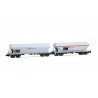RENFE, 2-unit pack of 4-axle round and flat-sided hopper wagon "Ermewa", grey livery, ep. VI- Arnold HN6740