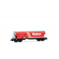 RENFE tolva cerealera de 4 ejes "Mahou" con paredes laterales redondeadas, ép. V Arnold HN6741
